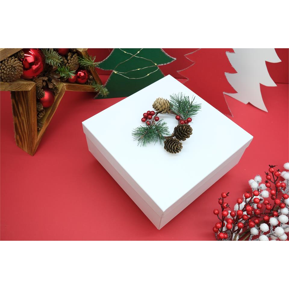 Let it snow Beyaz Boş Yılbaşı hediye Kutusu